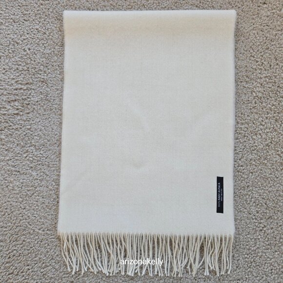 Accessories - NWOT 100% Baby Alpaca Ivory Scarf Fringe